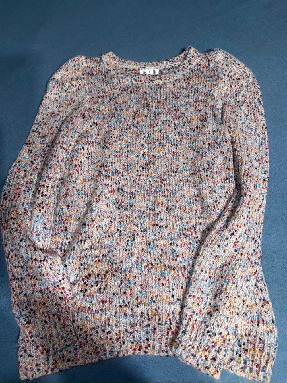 Multicolor Speckled Crewneck Sweater - Unbranded